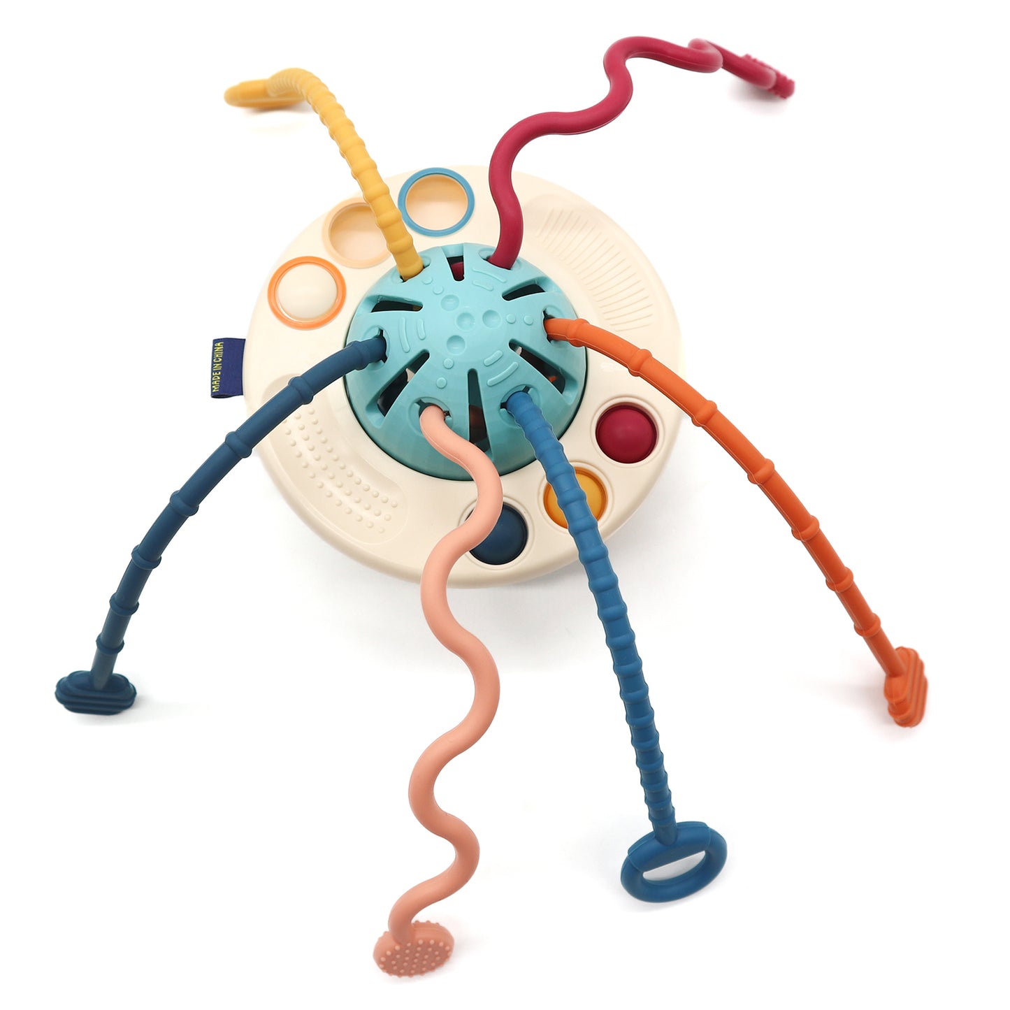Tenta Play Pull Toy – colorful sensory baby toy with textured pull cords