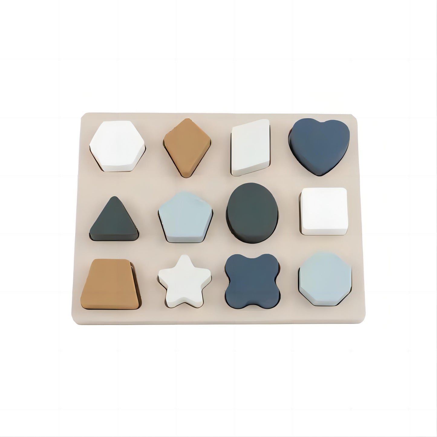 Think & Fit Shape Board – silicone baby puzzle with various geometric shapes