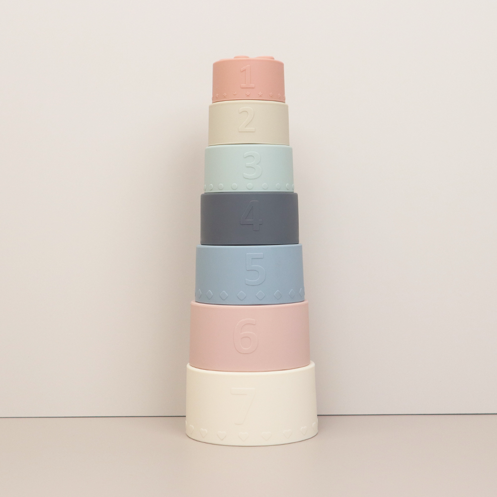 Count and Stack Cups for sensory play, fine motor, and number learning