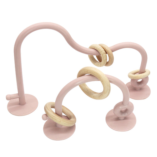 Calm Curve Bead Maze – silicone baby bead maze in rose pink