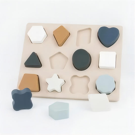 Think & Fit Shape Board – silicone baby puzzle with various geometric shapes
