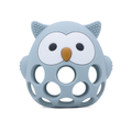 Wisebite Teether in dusty blue – owl-shaped silicone teether for babies