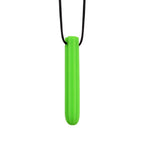 Chomp & Calm green silicone chew necklace – sensory teether for kids