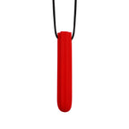 Chomp & Calm red silicone chew necklace – sensory teether for kids