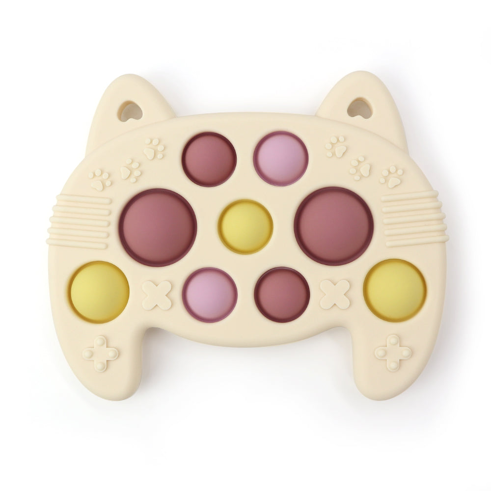 PopKit Controller Toy – cat-shaped silicone fidget pop toy in pastel colors